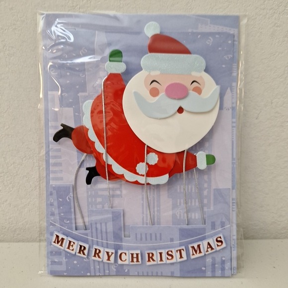 Beck International Other - NEW BECK 3D Holiday Christmas Greeting Card - Santa Flying Air Balloon